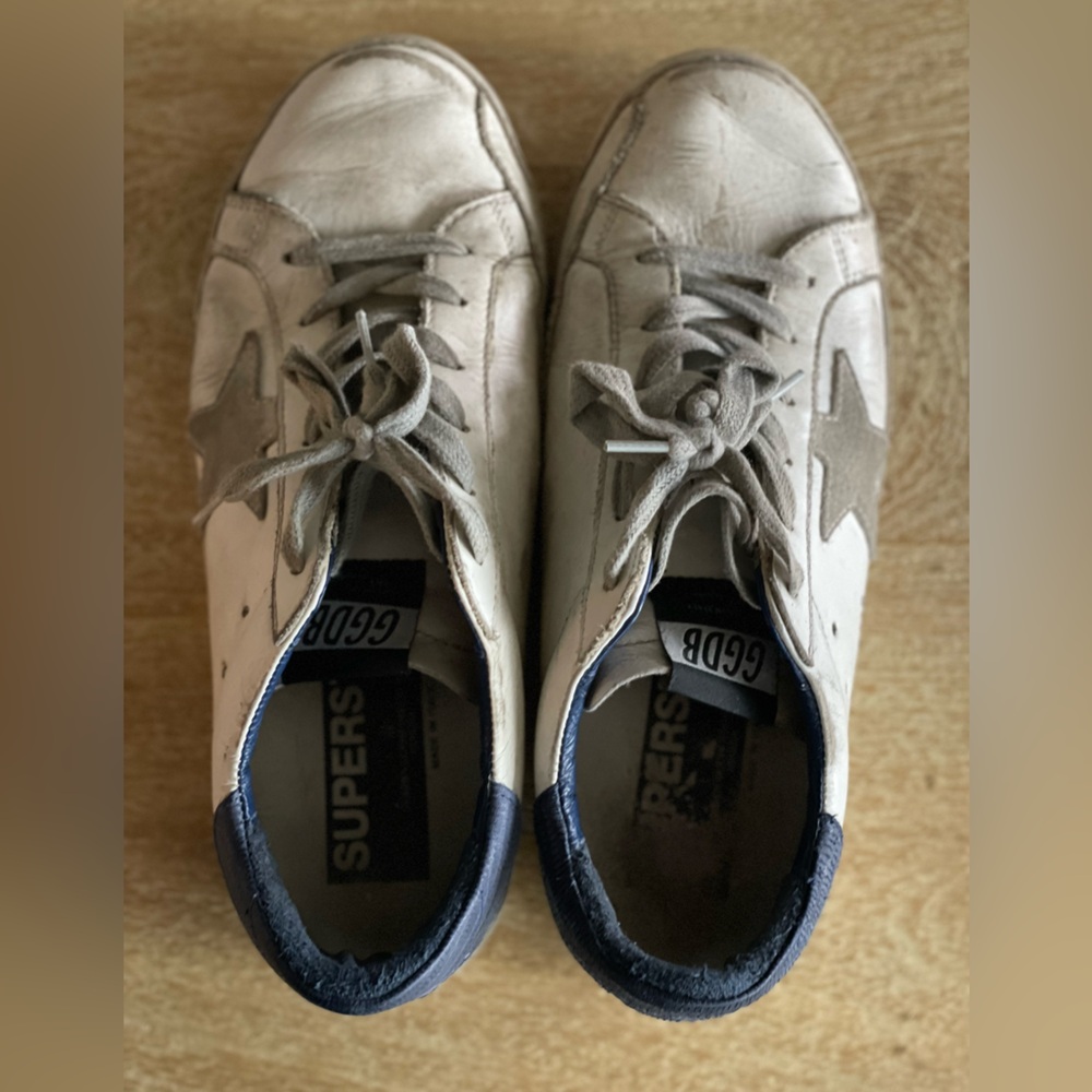 Authentic  Golden Goose  White and Navy Sneakers. Size 39. - Picture 8 of 8